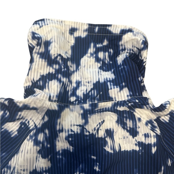 Love Life Live Zip Up Jacket Size Small Navy White Tie Dye Print Lightweight - Picture 7 of 12